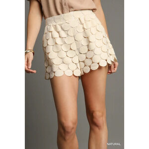 WK8565 N Umgee Polka Dot Lace Shorts Plus Sizes